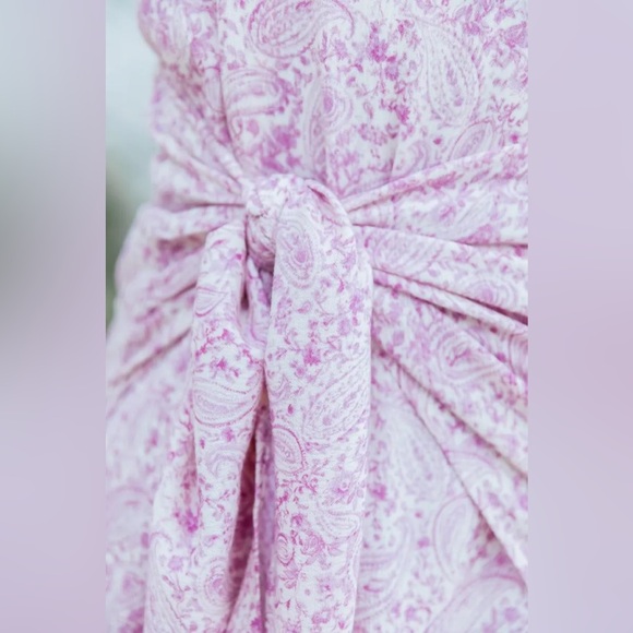 NWT Pink Lily Better Get Going Pink Paisley Wrap Mini Dress - Picture 6 of 12